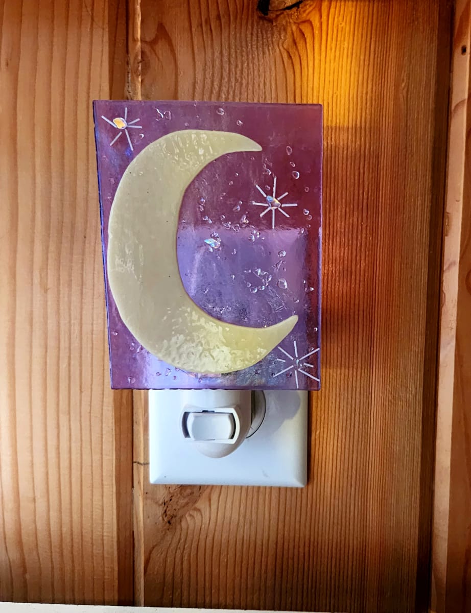 Creamy Moon/ Iridescent Soft Purple Nightlight by Ashley Akerlund 