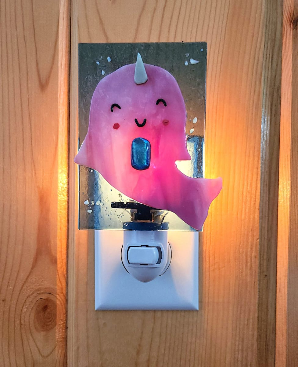 Pink Narwhal/Blue Dichro NL by Ashley Akerlund, Image 1.