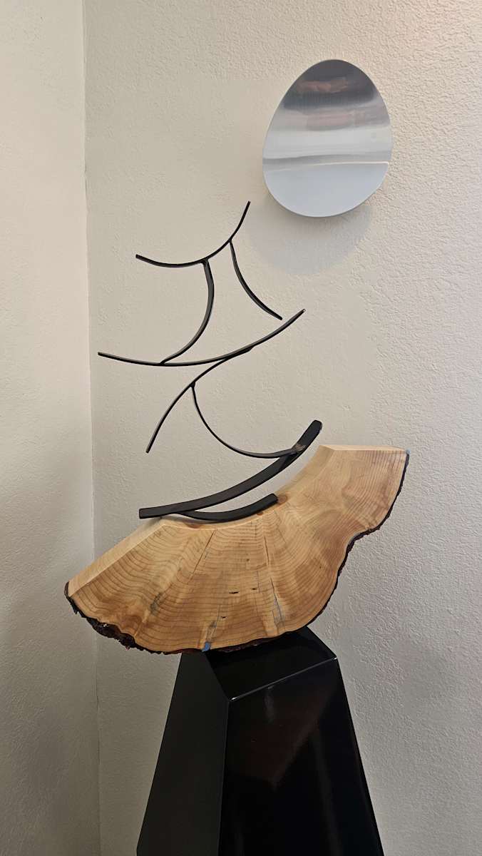 Pi by john henley  Image: "Pi" Haiku Series, Steel, Beetle Kill Pine, Resin