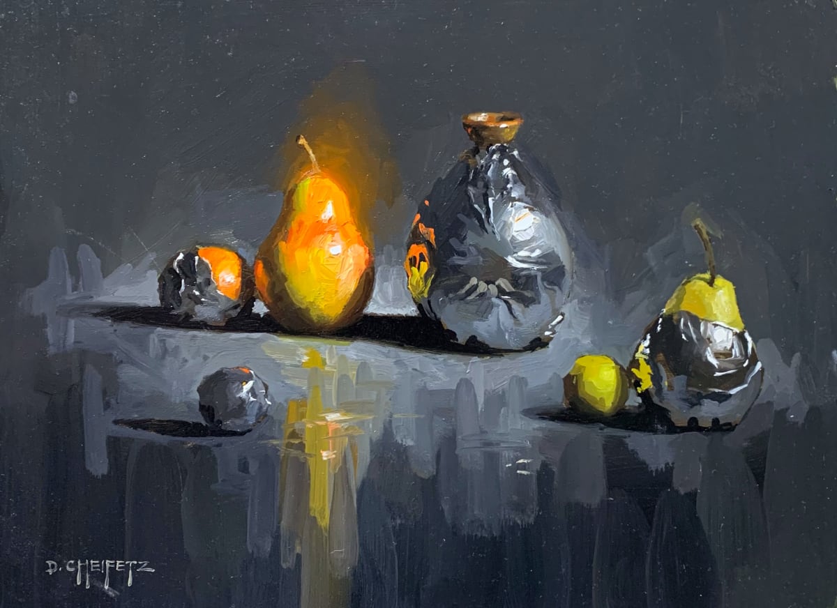 Pear In Metalscape (Workshop Demonstration) by David Andrew Nishita Cheifetz 