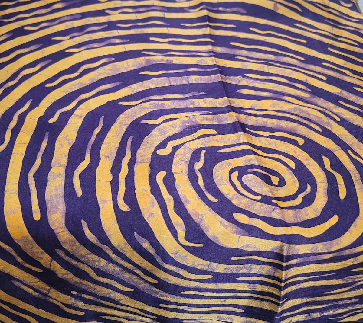 Batik Silk Scarf - Orange n Purple by Shayee Arts 