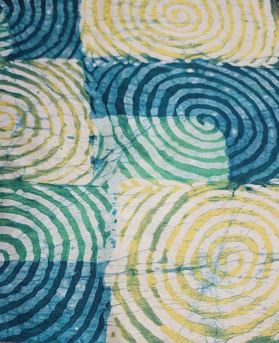 Batik Silk Scarf - green n yellow by Shayee Arts 