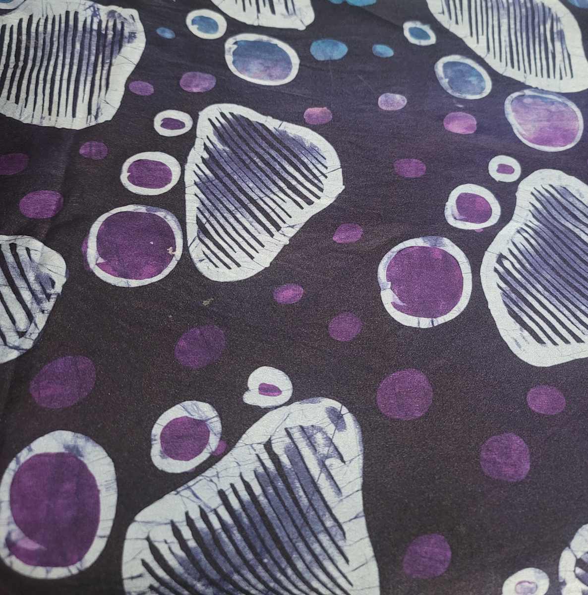 Batik Silk Scarf - Purple n indigo by Shayee Arts 