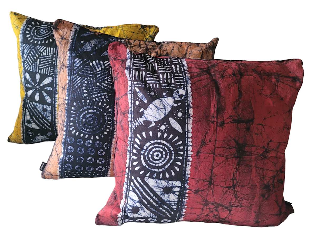 Batik Throw Pillow - Cotton by Shayee Arts 