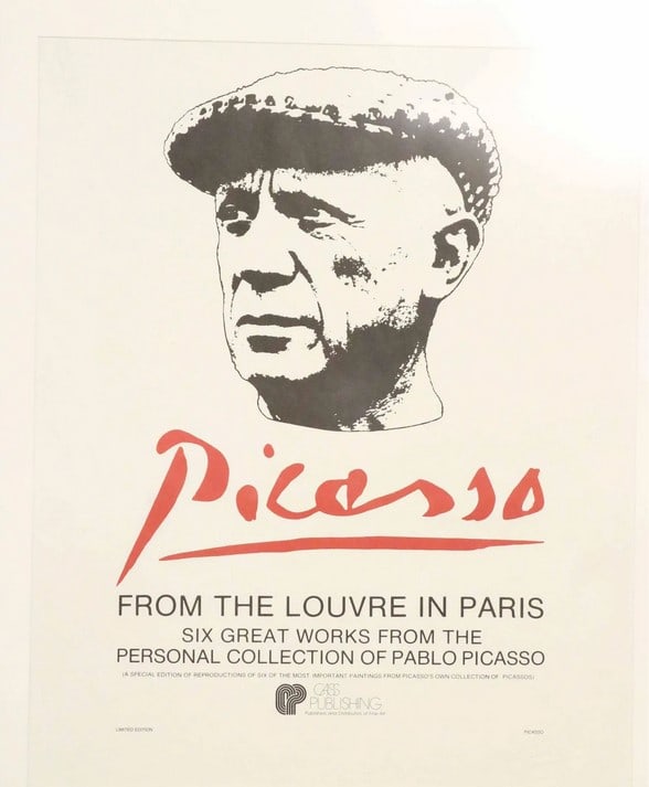 From the Louvre in Paris exhibition poster by Pablo Picasso 