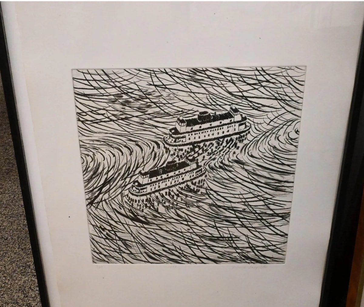 Two ferries passing by Yvonne Jacquette 