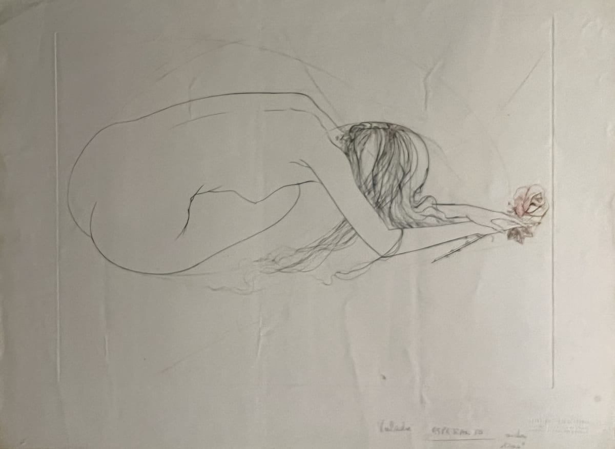 Nu à la rose by Jean Baptiste Valadié 