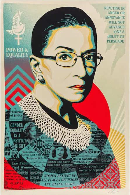 A champion of Justice (Ruth Bader Ginsburg) by Shepard Fairey 