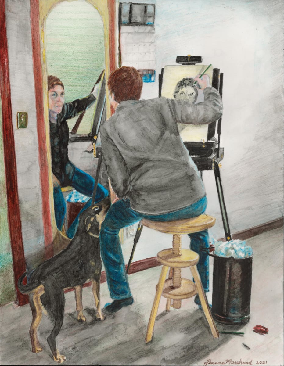 Nod to Rockwell by Leanne Marchand  Image: Artist self-portrait inspired by Rockwell.