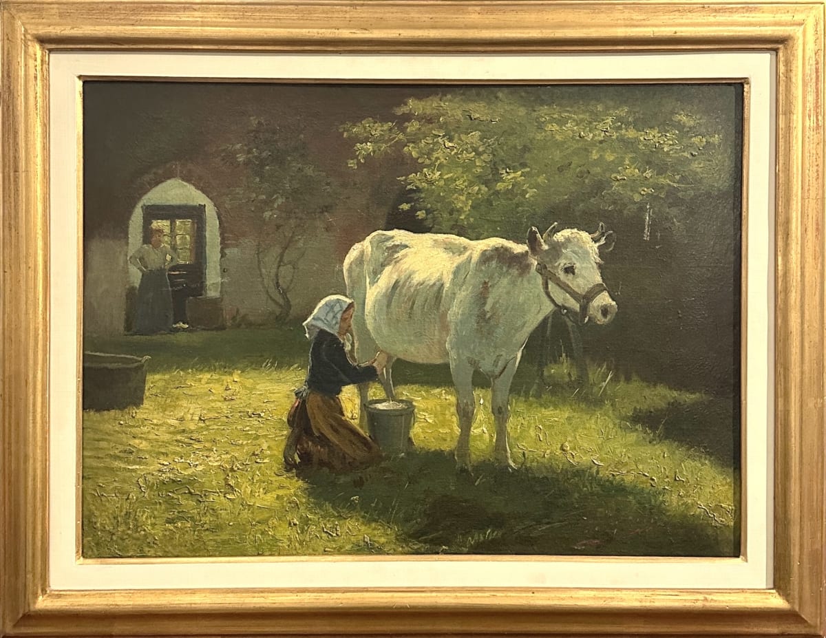 La mungitura by Vincenzo Caprile (1856-1936), Image 1.