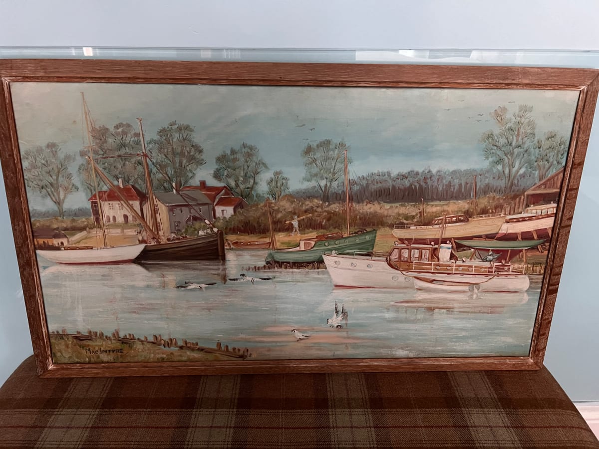 Boats on a river by ? Macintyre, Image 1.