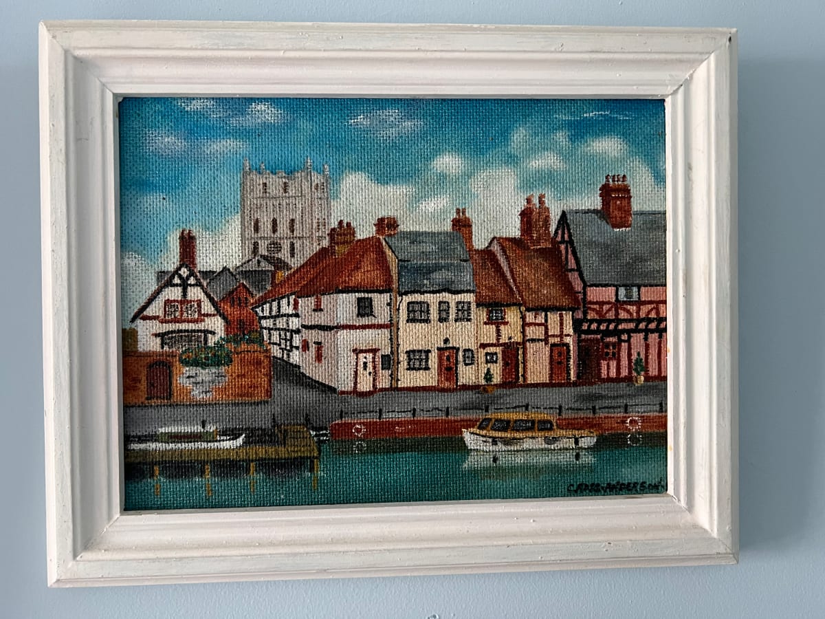 'Town Harbourside with Church' by ? Anderson 