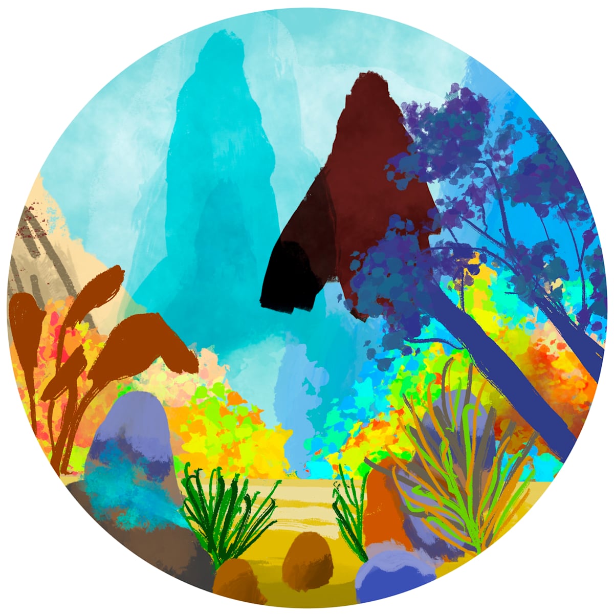 Circle_Landscape_Cliffs by Emily Rose Govier Honderich, Image 1.