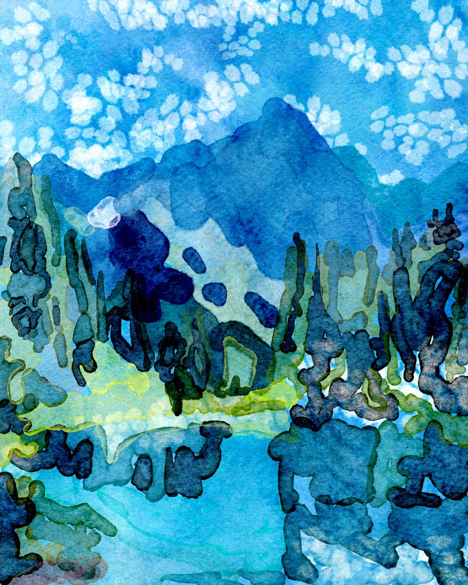 Blue Mountain Reflection by Emily Rose Govier Honderich, Image 1.