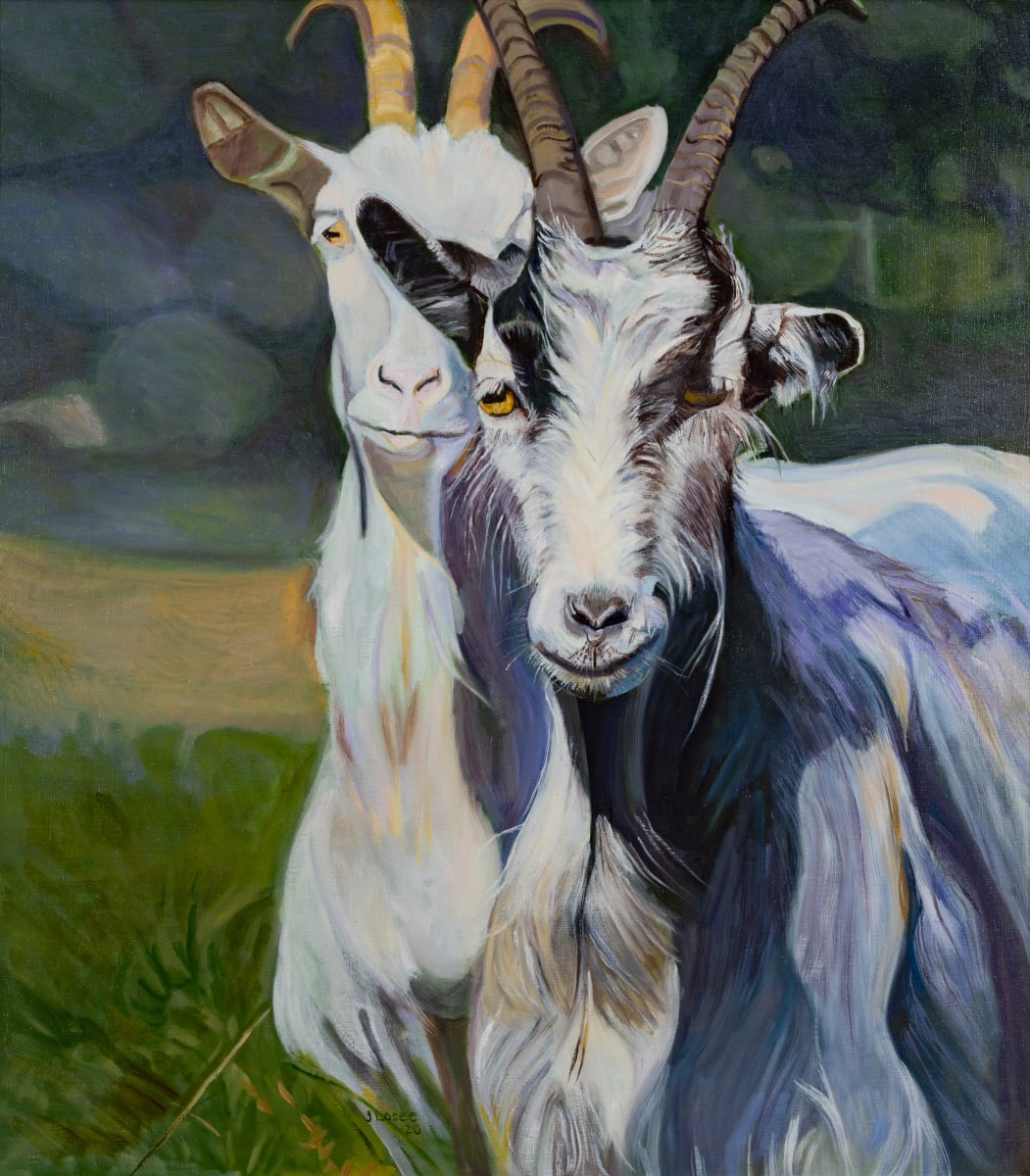 Pair of Icelandic Cashmere Goats by Joan M.Losee 