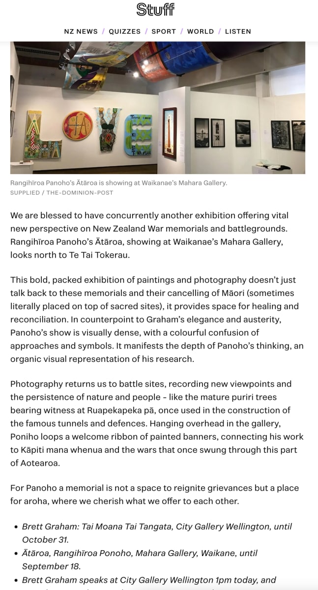ĀTĀROA Media by Dr  Rangihiroa Panoho  Image: Mark Amery review, Dominion, Wellington