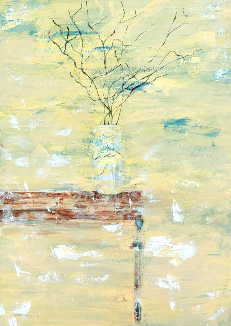 Lemon Vase : Vase series 2 by KJOsborne Artist  Image: An ongoing semi abstract, expressionist series in which I explore the ephemeral nature of the everyday and the beauty that's found in a simple vase of flowers