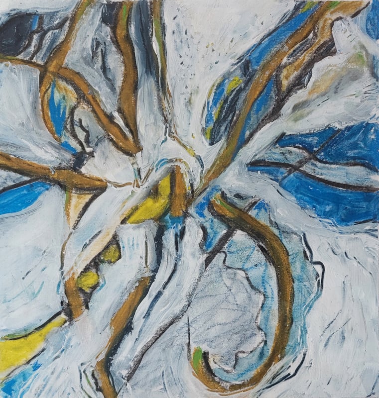 Mini merge 6 by Karen Osborne  Image: Abstract acrylic on paper, inspired by the beauty of the hidden patterns that repeat through nature and the world