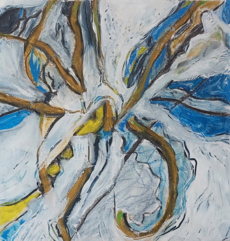 Mini merge 6 by KJOsborne Artist  Image: Abstract acrylic on paper, inspired by the beauty of the hidden patterns that repeat through nature and the world