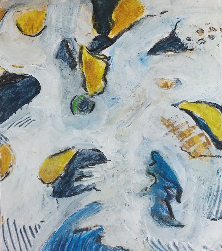 Mini merge 7 by Karen Osborne  Image: Abstract acrylic on paper, inspired by the beauty of the hidden patterns that repeat through nature and the world