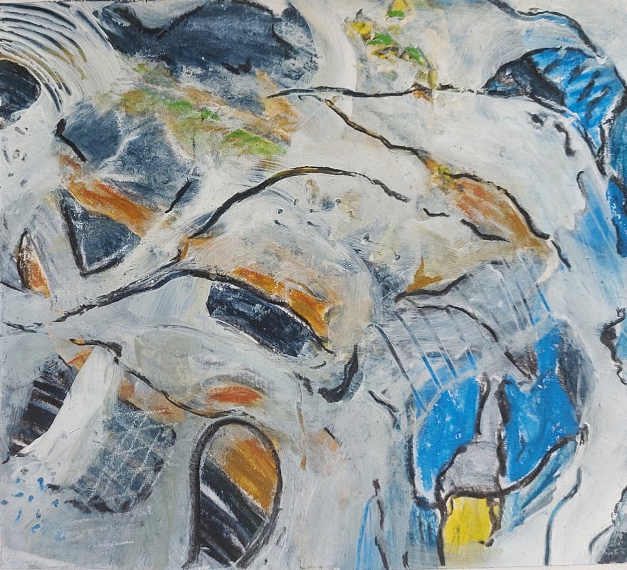 Mini merge 8 by KJOsborne Artist  Image: Abstract acrylic on paper, inspired by the beauty of the hidden patterns that repeat through nature and the world