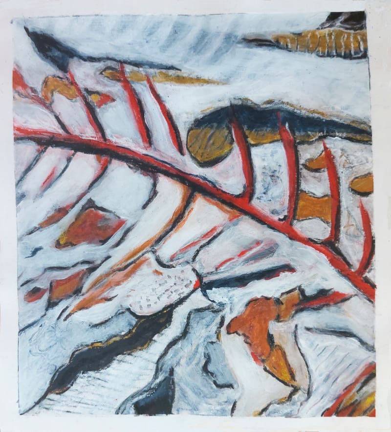 Mini merge 4 by KJOsborne Artist  Image: Abstract acrylic on paper, inspired by the beauty of the hidden patterns that repeat through nature and the world
