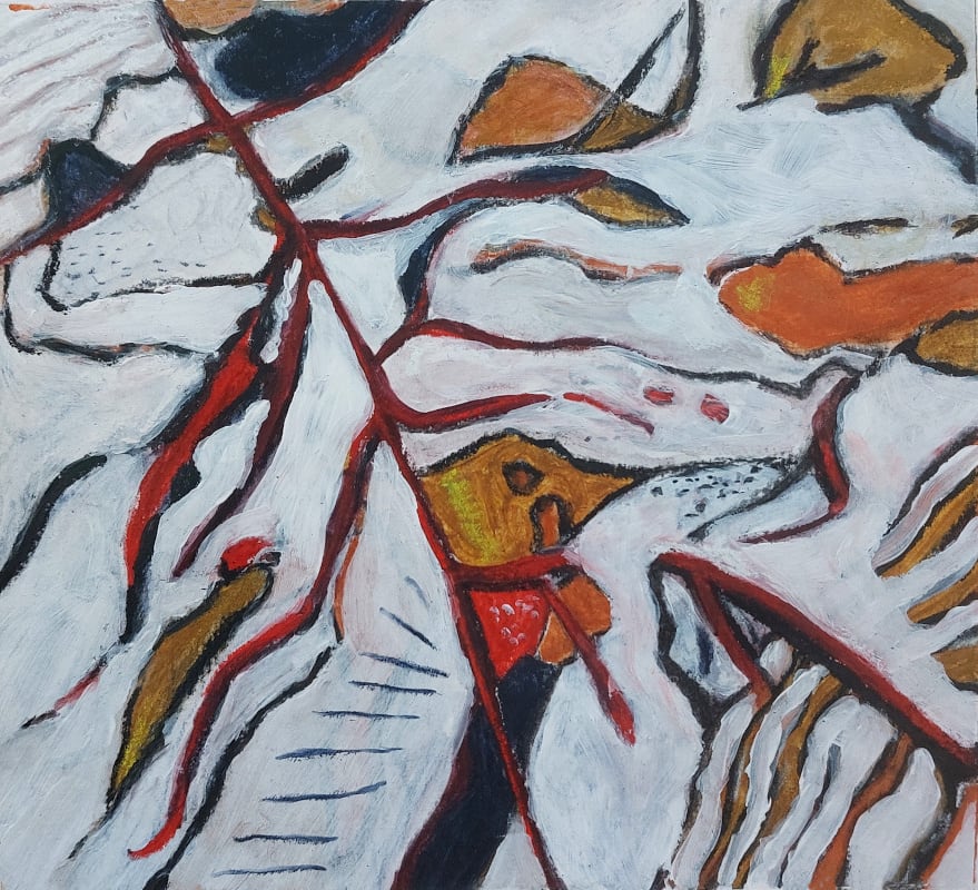 Mini merge 2 by KJOsborne Artist  Image: Abstract acrylic on paper, inspired by the beauty of the hidden patterns that repeat through nature and the world