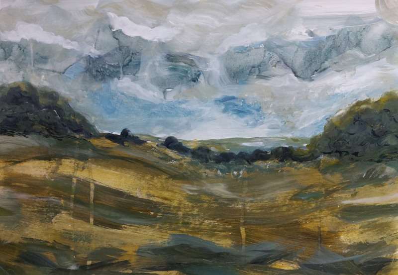 Autumn Walk by KJOsborne Artist  Image: Walking across the South Downs on a chilly Autumn afternoon