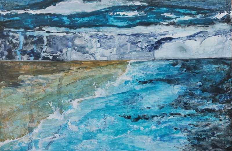 It rained by KJOsborne Artist  Image: Sweeping sandy shoreline on a rainy day part of my Landscape series