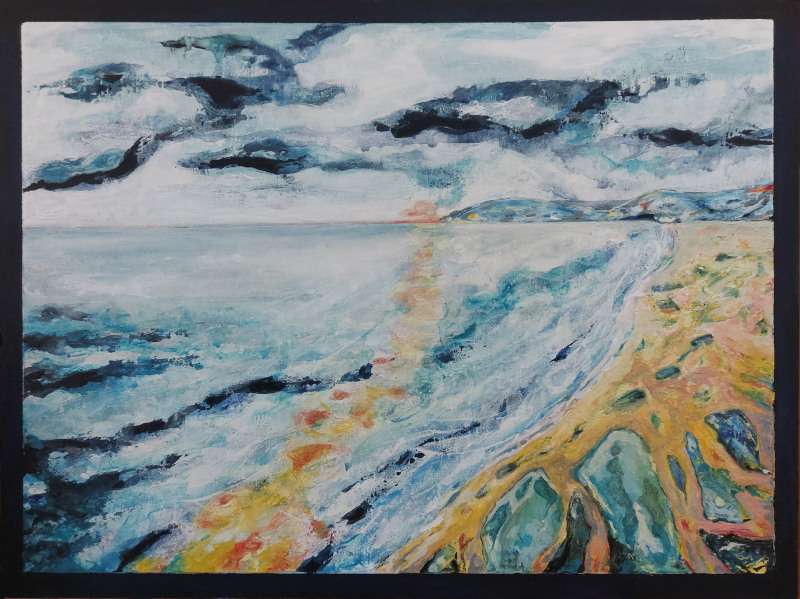 Evening Sweep by KJOsborne Artist  Image: At a favourite beach on a beautiful early Summer evening. The light is kissing the water.