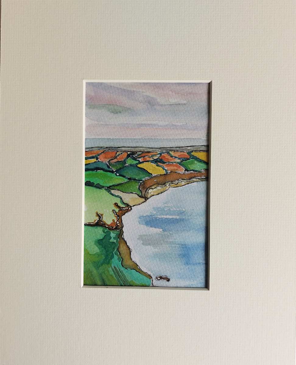 Patchwork Coastline by KJOsborne Artist  Image: Devon Coastline for my Landscapes collection. Supplied mounted and framed.