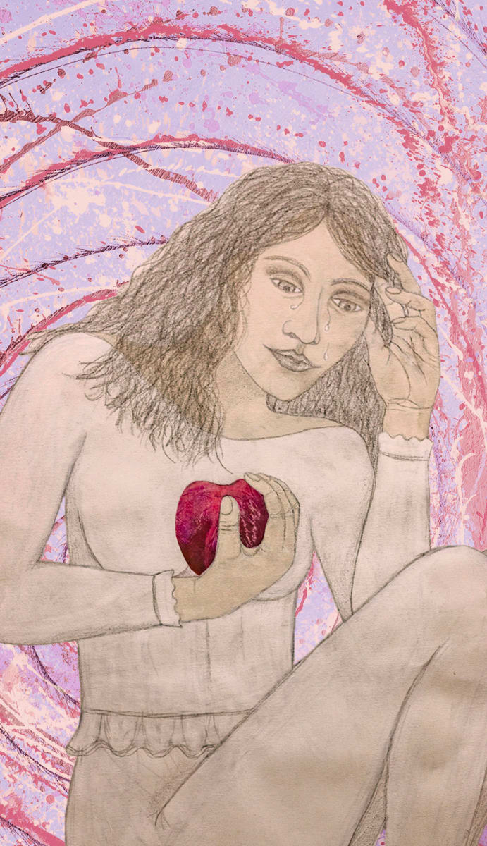 Sorrow Weeps by Artist Aimee J  Image: Non-Dominate, Left Hand, Archetypal Female Portraits