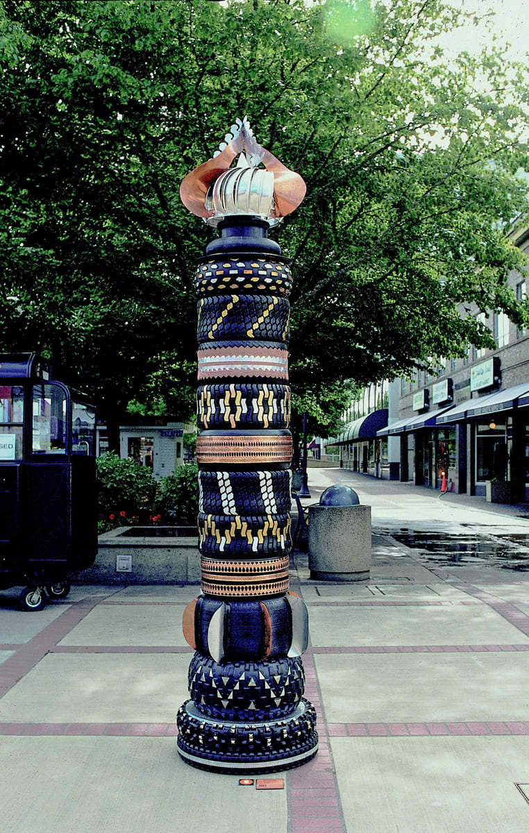 Ritual Totem by Artist Aimee J  Image: A birthday candle, a totem pole, an urban ritual