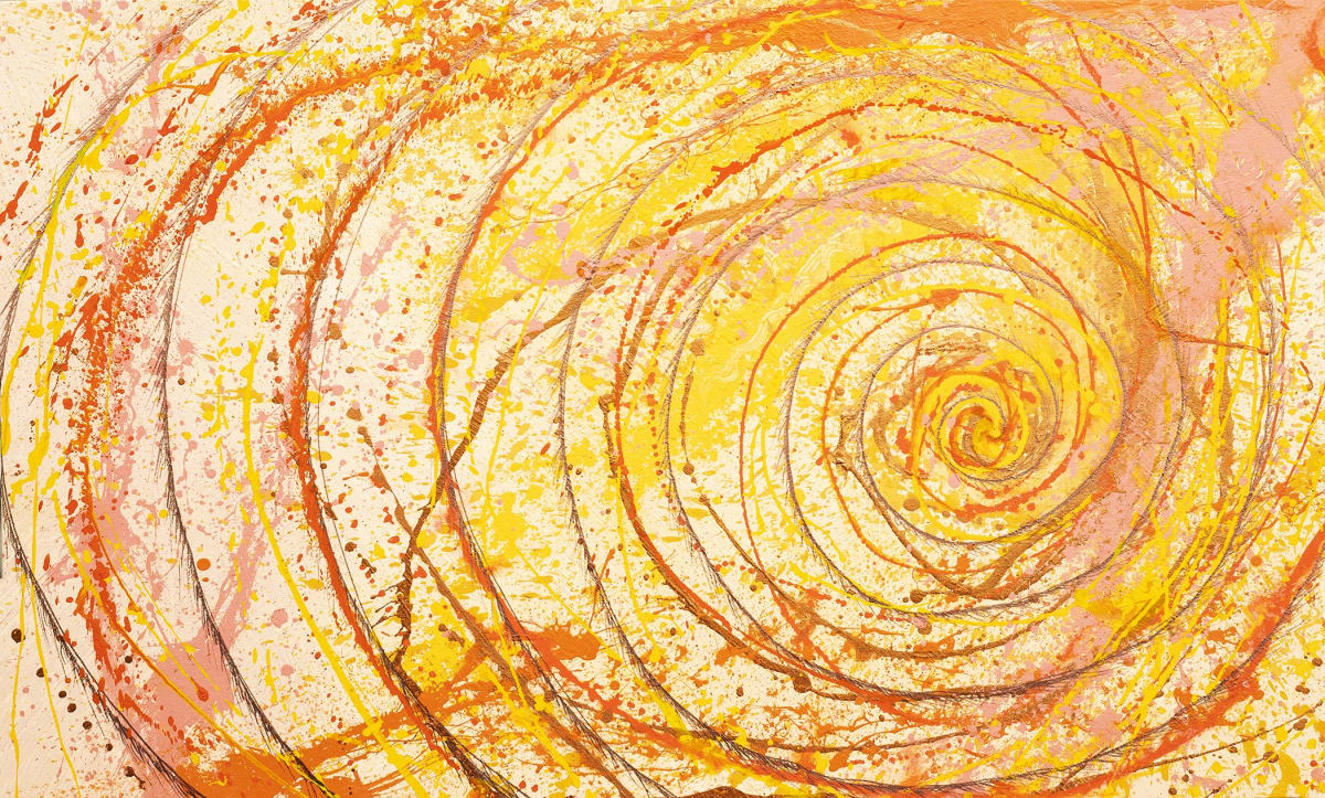 Spiraling After the Sun by Aimee J Mattila  Image: Energetic and abstract expression of planets spiraling after the sun
