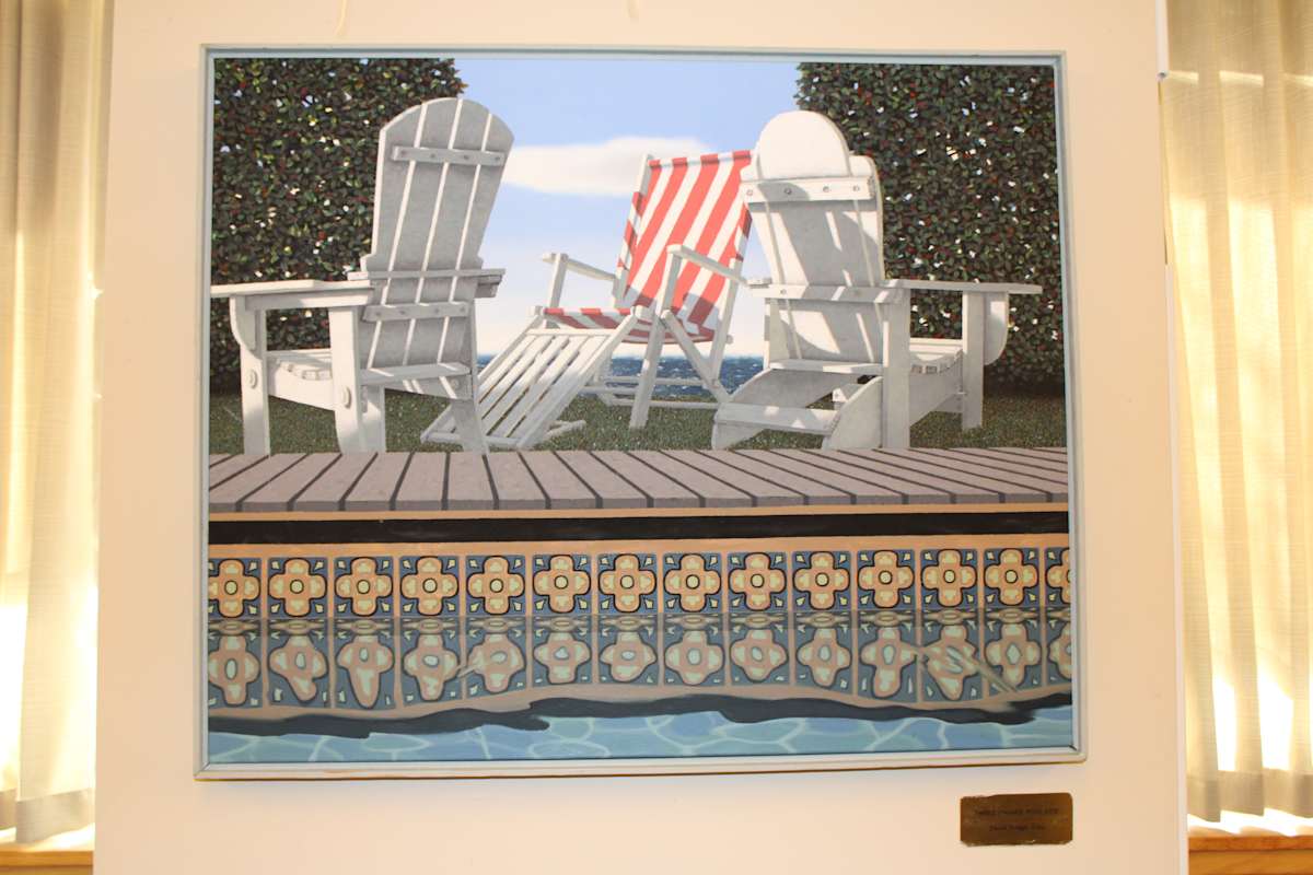 Three Chairs Poolside by David Dodge Gray (American, b. 1953) 