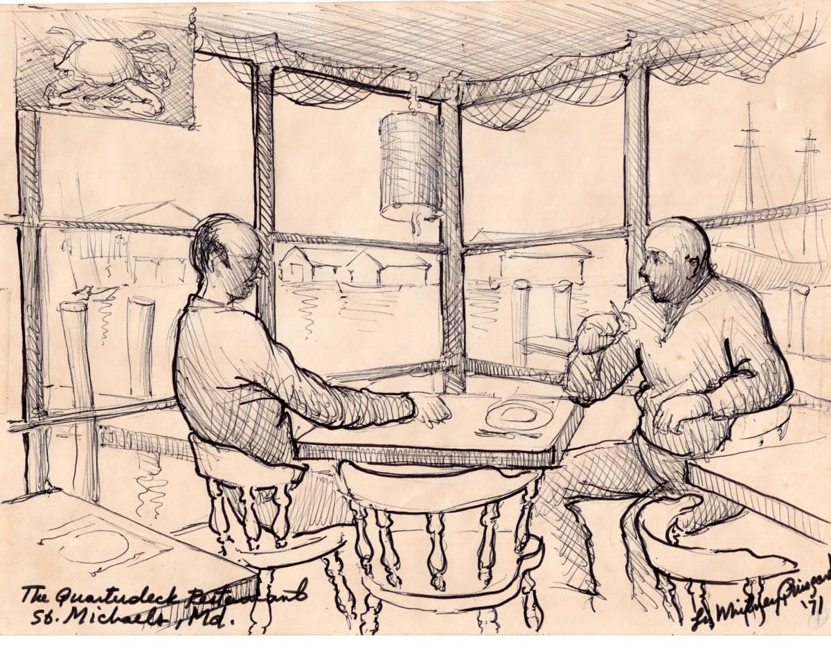 The Quarterdeck Restaurant, St. Michaels, Maryland by Liz Whitney Quisgard (1929-2024) 