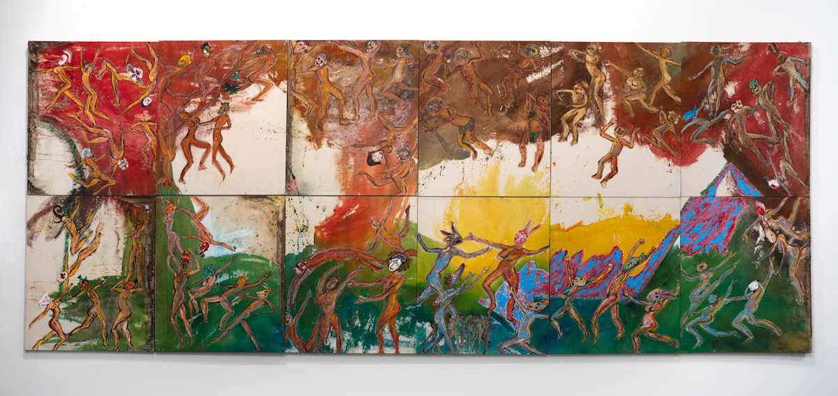Dancing Figures (12 canvases) by Rumi Tsuda 