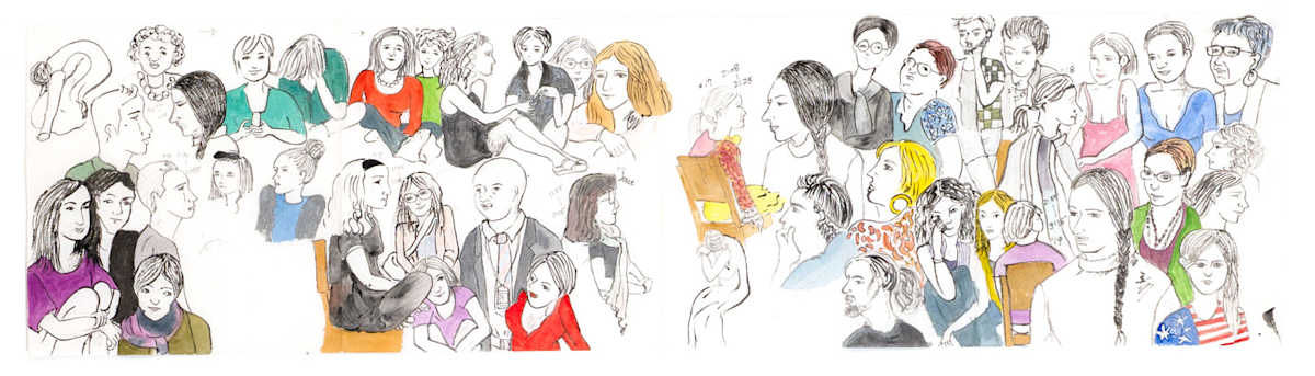 1085-3 Drawing of Marina Abramovic "The Artist Is Present" - by Rumiko "Rumi"  Tsuda Estate, Image 1.