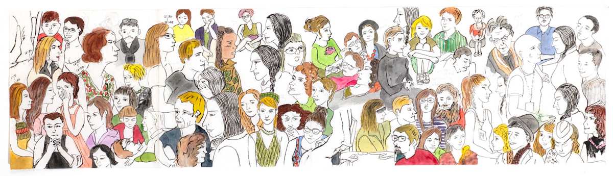 1085-4 Drawing of Marina Abramovic "The Artist Is Present" by Rumiko "Rumi"  Tsuda Estate, Image 1.