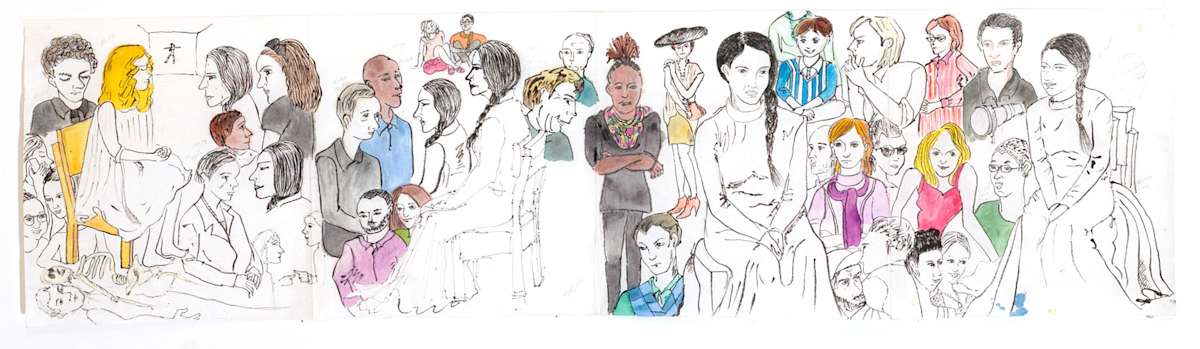 1085-5 Drawing of Marina Abramovic "The Artist Is Present" by Rumiko "Rumi"  Tsuda Estate, Image 1.