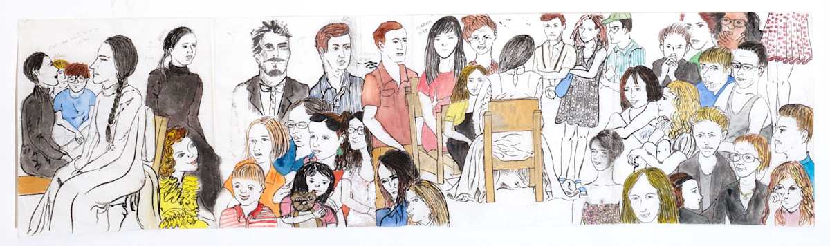 1085-6 Drawing of Marina Abramovic "The Artist Is Present" by Rumiko "Rumi"  Tsuda Estate, Image 1.