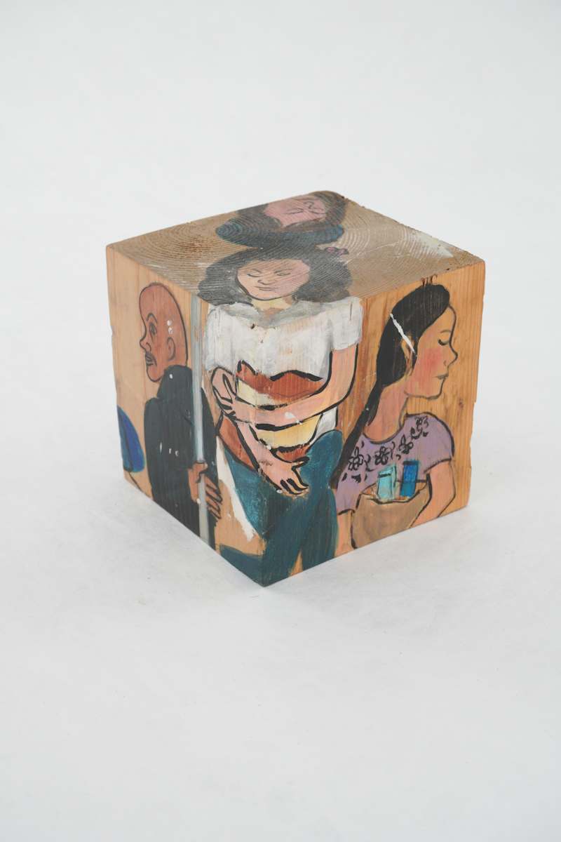 Hand Painted Wood Block by Rumiko "Rumi"  Tsuda Estate, Image 3.