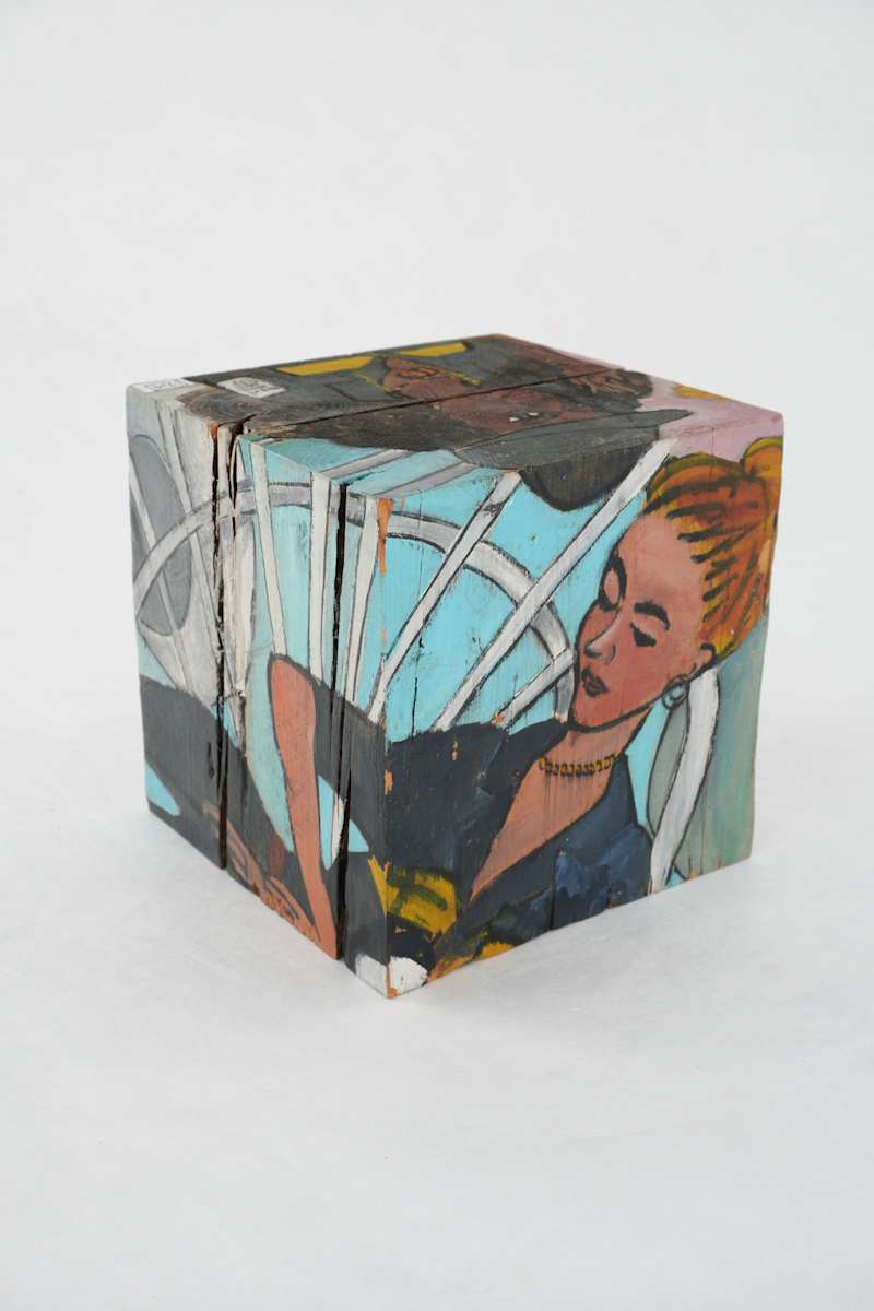 Hand Painted Wood Block by Rumiko "Rumi"  Tsuda Estate, Image 2.