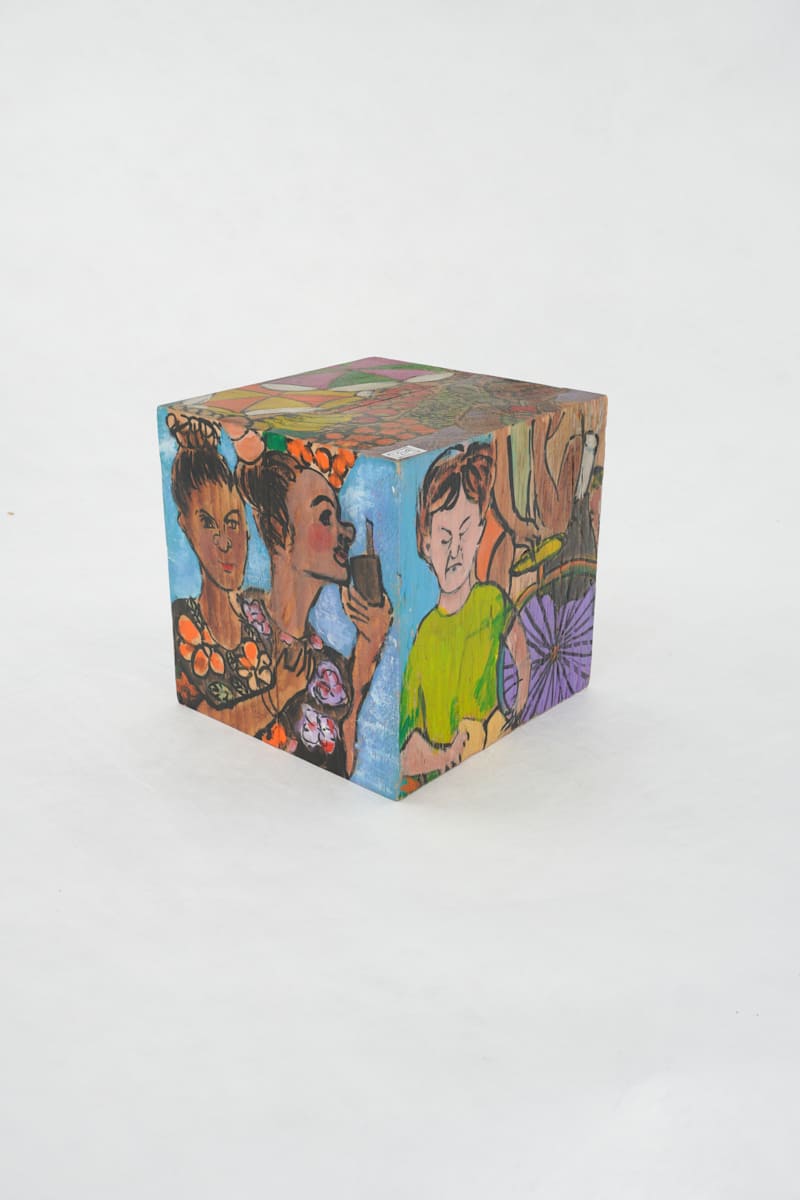 Hand Painted Wood Block by Rumiko "Rumi"  Tsuda Estate, Image 2.