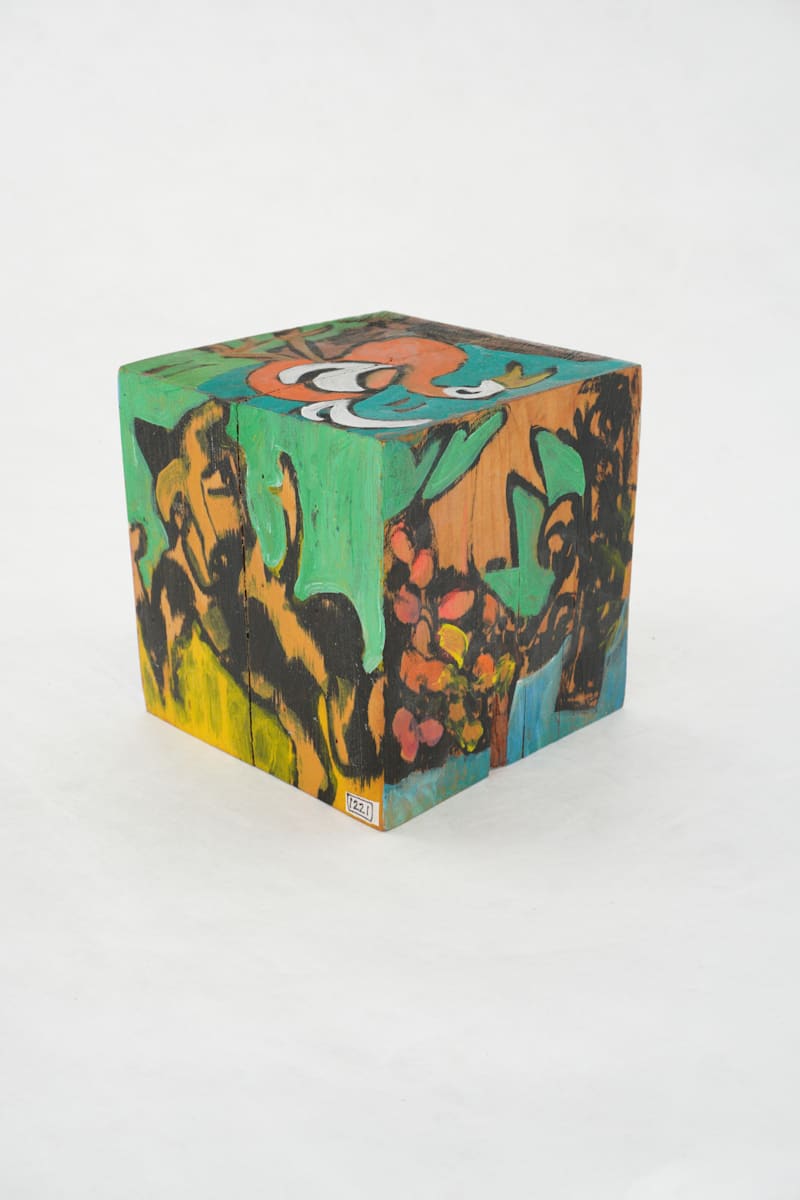 Hand Painted Wood Block by Rumiko "Rumi"  Tsuda Estate, Image 2.