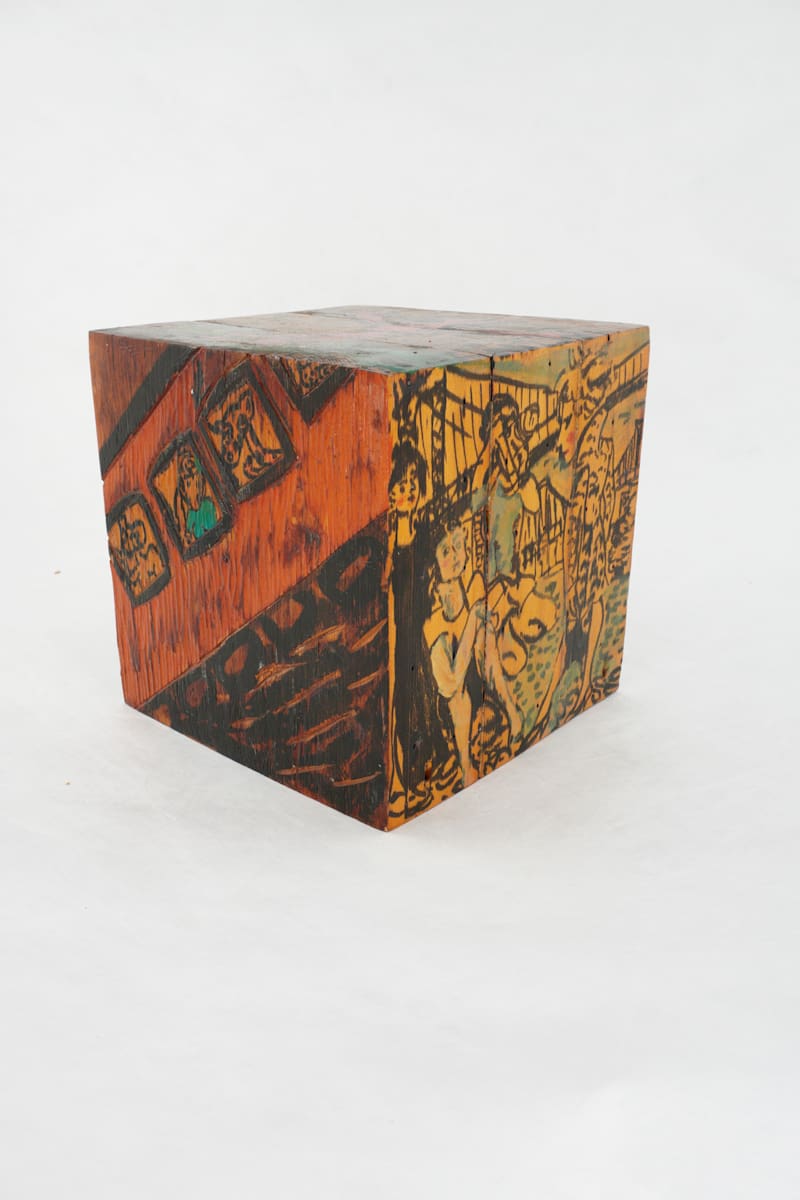 Hand Painted & Carved Wood Block by Rumiko "Rumi"  Tsuda Estate, Image 2.