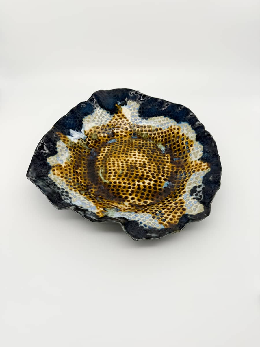 Sunset, Plate with Kamakurabori by Rumiko "Rumi"  Tsuda Estate, Image 3.