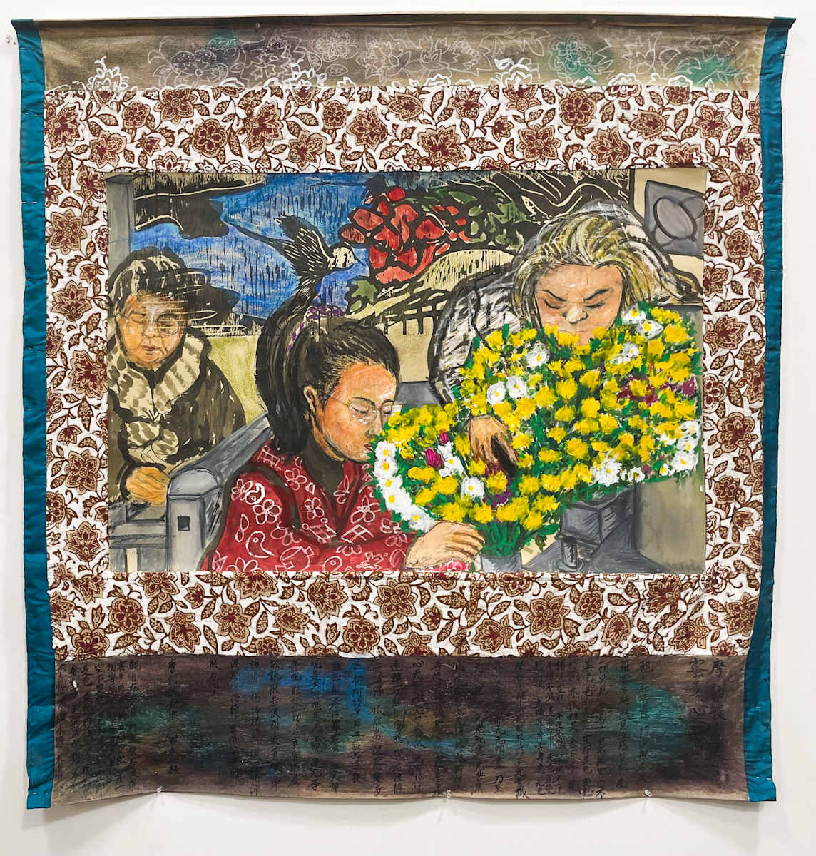 At Granpa's Grave with Mother and Grandmother by Rumi Tsuda 