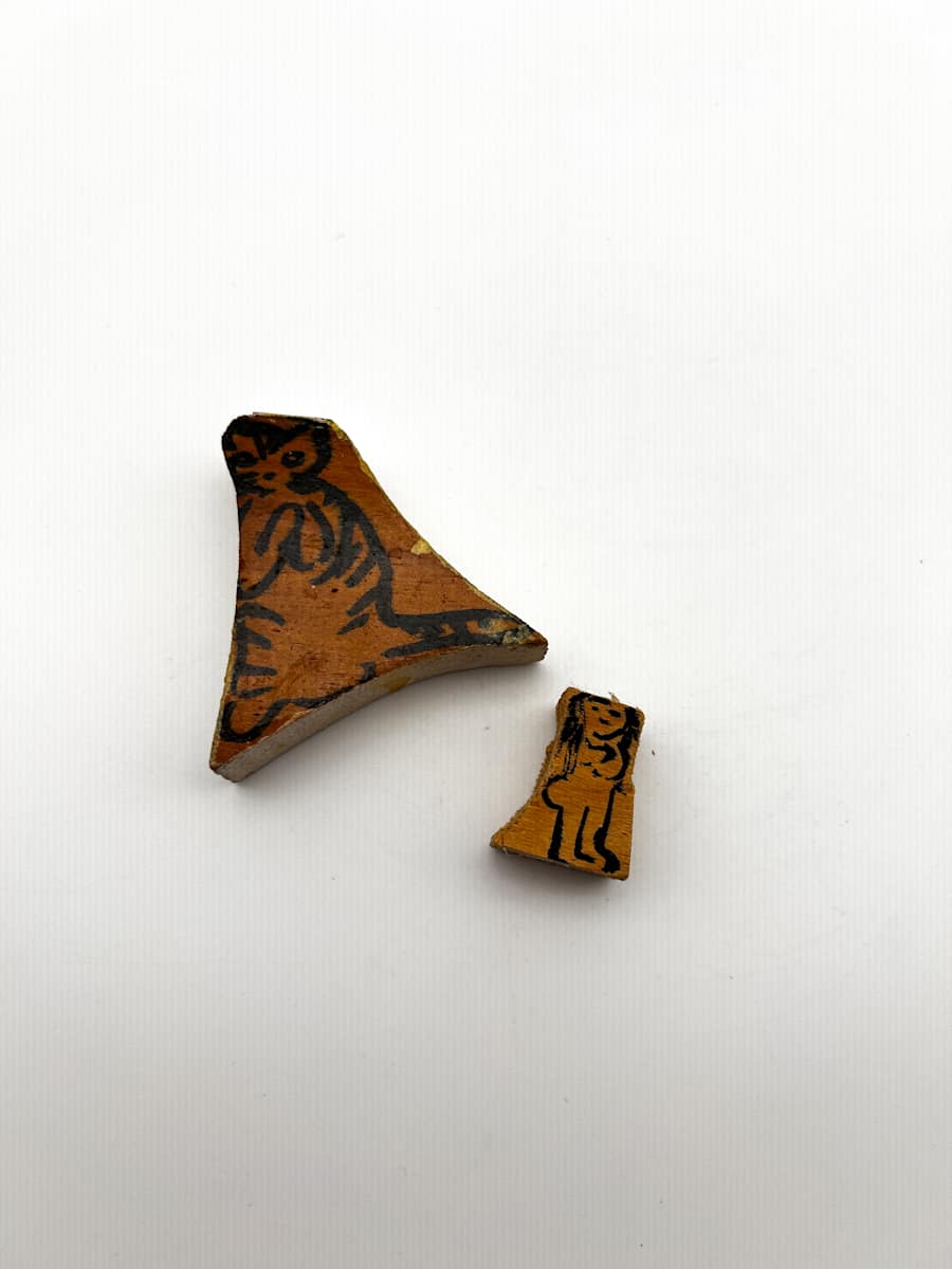 Painted Wood Block - Cat by Rumiko "Rumi"  Tsuda Estate, Image 1.