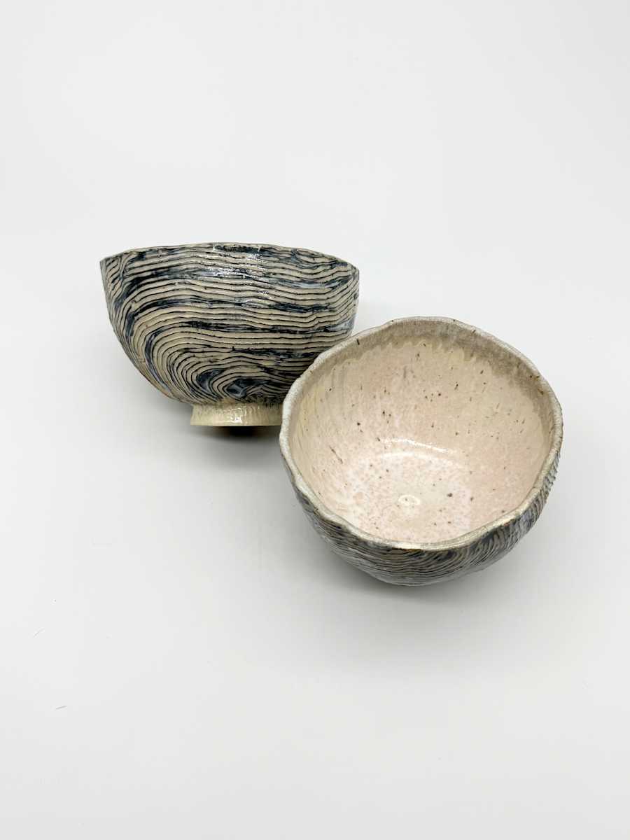 Bowl (Wave) Blue Interior & Pink Interior by Rumiko "Rumi"  Tsuda Estate, Image 1.